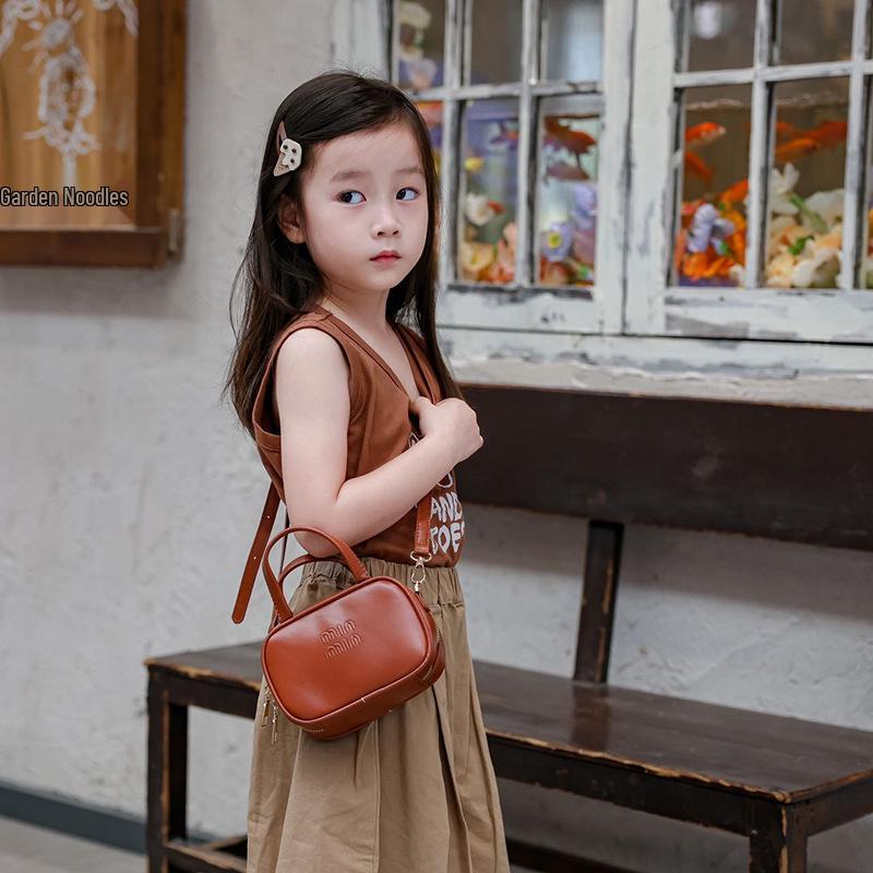 Ретро Однотонная Сумка-тоут и Кроссбоди с Буквами для Детей - Универсальный Кошелек для Монет для Родителей и Детей