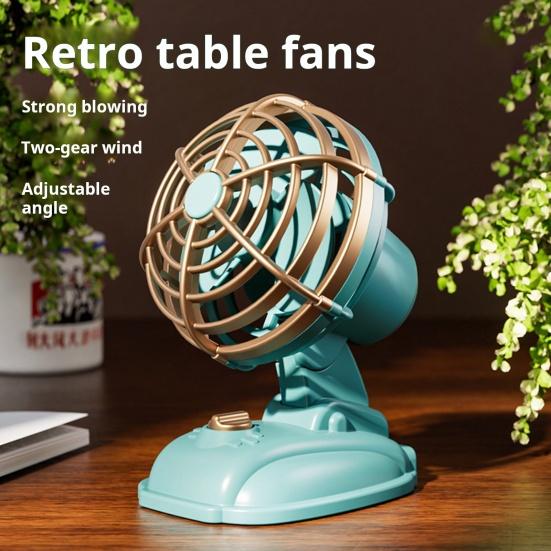 Портативный настольный вентилятор Yousheng с 2 скоростями, регулируемым углом наклона, малошумным компактным дизайном, перезаряжаемым охлаждающим вентилятором