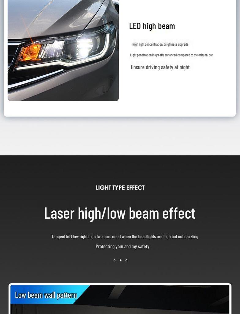 19-21 Bora Headlight Upgrade: Blue LED DRL Bi-Beam Lens Assembly