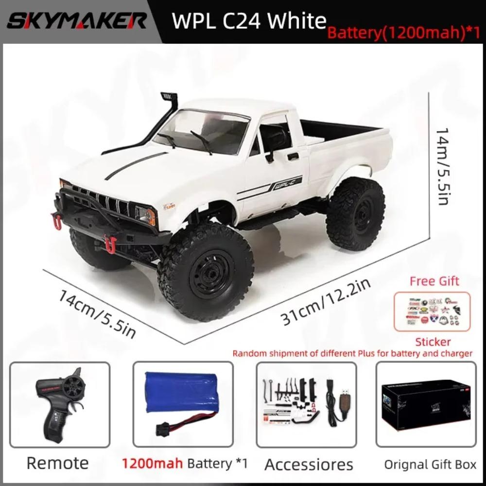 Полномасштабная радиоуправляемая машина WPL C24-1 1:16 2,4G 4WD Rock Crawler электрический багги альпинистский грузовик светодиодный свет на дороге 1/16 для детей подарки игрушки