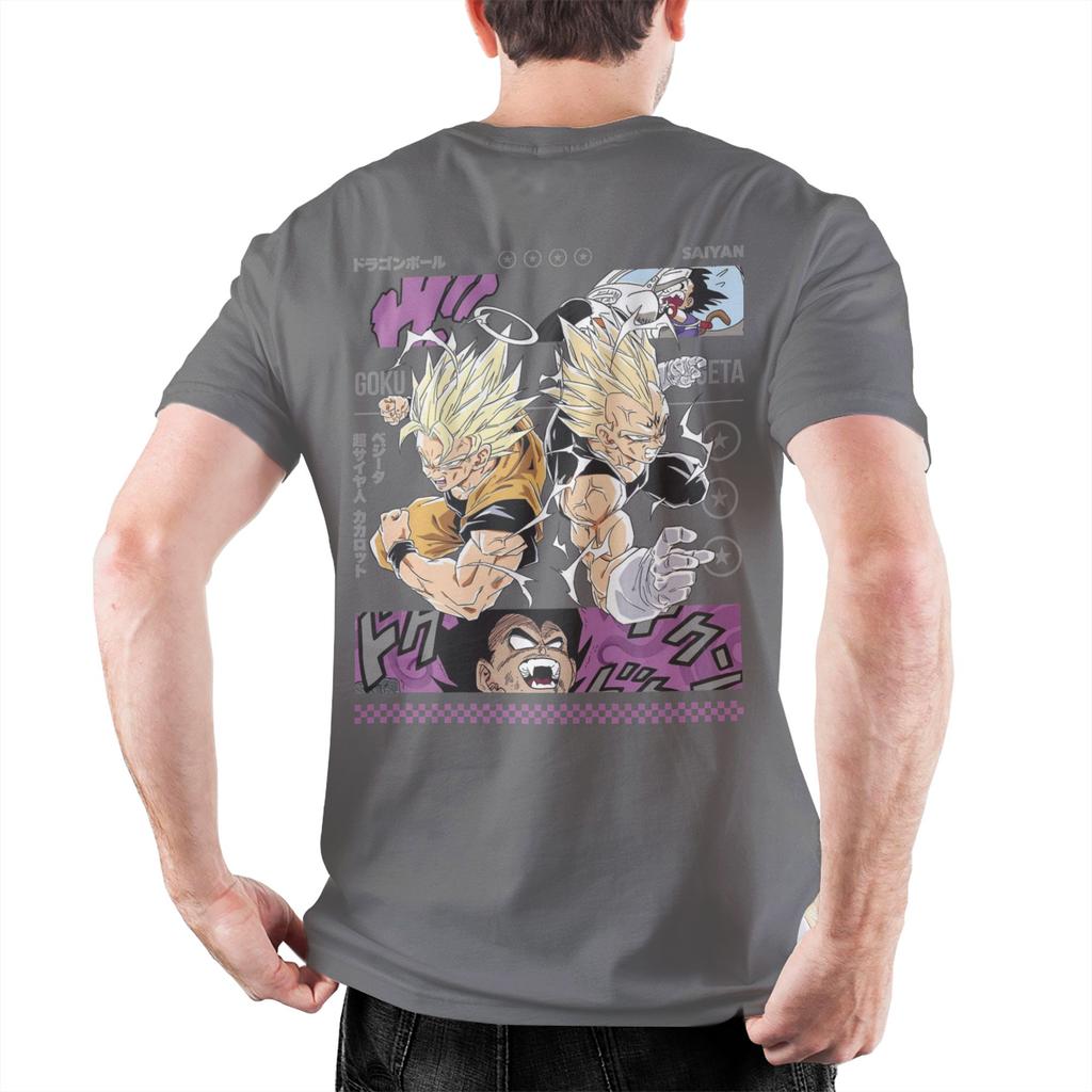 Mens TShirt goku  vegeta DDragon Ball Leisure Cotton Tees Short Sleeve  T Shirt Crewneck Tops Graphic Printed