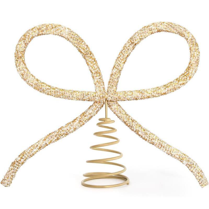 Бант для верхушки рождественской елки, Рождественский декор, Рождественская верхушка, Рождественский бант для елки, Украшения для рождественской елки, Праздничные товары для дома и вечеринок