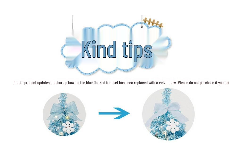 60 см Синяя мини-елка с флоком и украшениями для самостоятельного изготовления