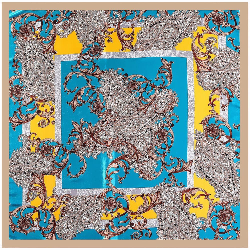 Luxury Four Leaf Clover Flower Headband Hijab Bandana Women Satin Silk Scarf Shawl Foulards Femme Square Scarves Wraps 90*90CM