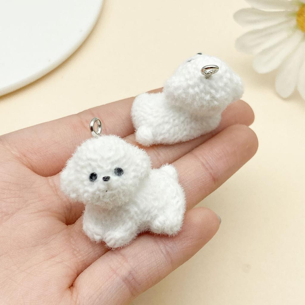 Набор из 2/5 шт. Смоляные flocked животные, щенки, подвески, аксессуары, для DIY ожерелий, сережек, брелоков, изготовления украшений, модные аксессуары