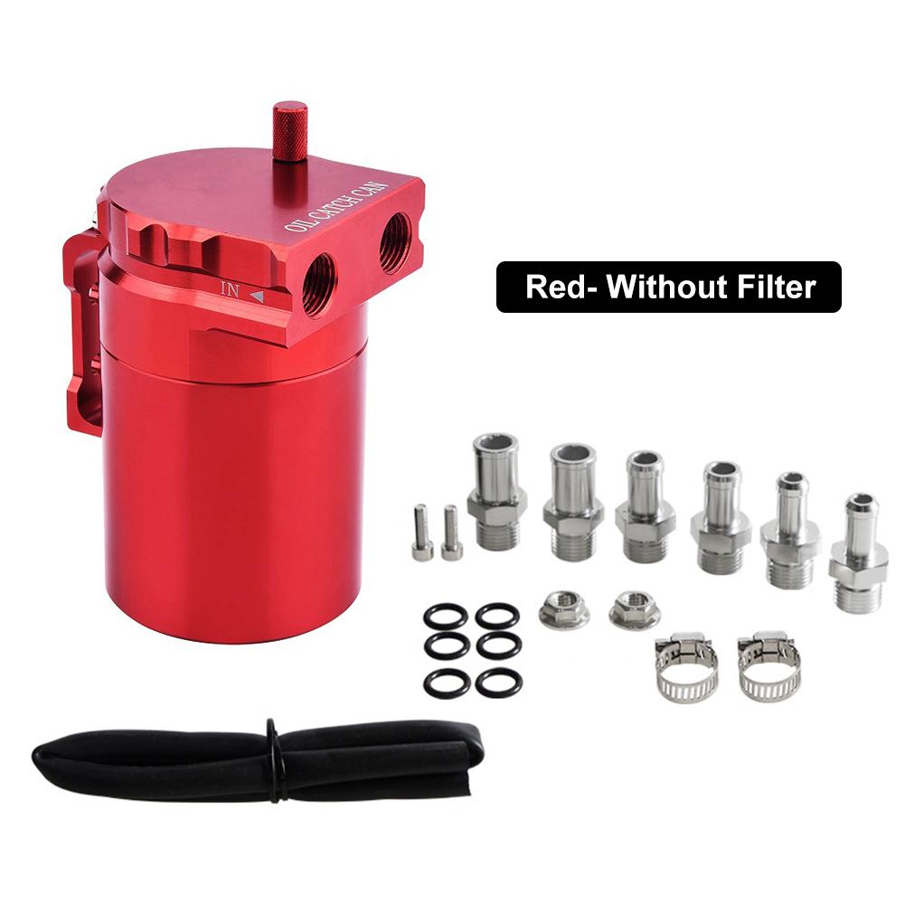 Универсальный алюминиевый маслоуловитель с перегородками, резервуар для улавливания топлива с воздушным фильтром, красный, черный, синий, серебристый, фиолетовый, маслоуловитель