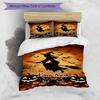 3PC Custom Name Halloween Witch Pumpkins Bedding Set Printed Bedding Set Duvet Cover Closure Includes 1 Duvet Cover & 2 Pillowcases for All Seasons Be