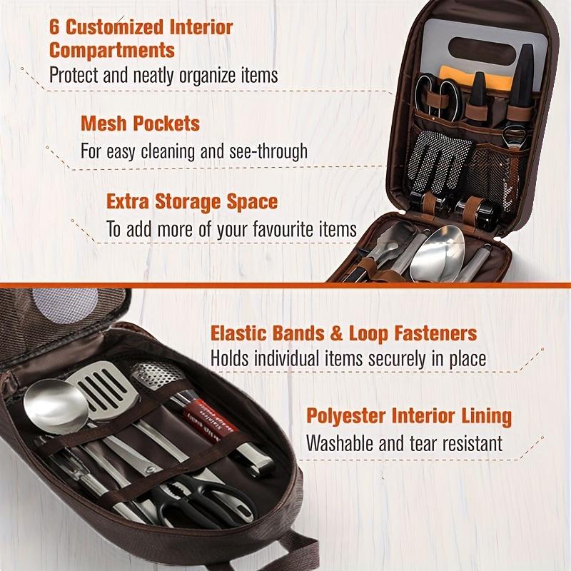 Outdoor Cookware Bag Camping Storage Bag Portable Travel Utensil Bag Picnic Bag Cookware Utensil Organizer (No Tableware)