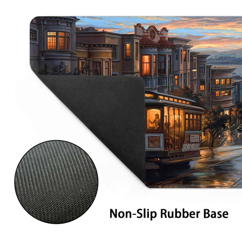 Extended Gaming Mouse Pad with Romantic Sunset Design Non-Slip Rubber Desk Mat with Precision Edging for Computer office eSports