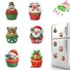 6Pcs Acrylic Christmas Elements Fridge Stickers Diamond Art Magnets Decals Diamond Painting Fridge Magnet for Car Mailbox Decor