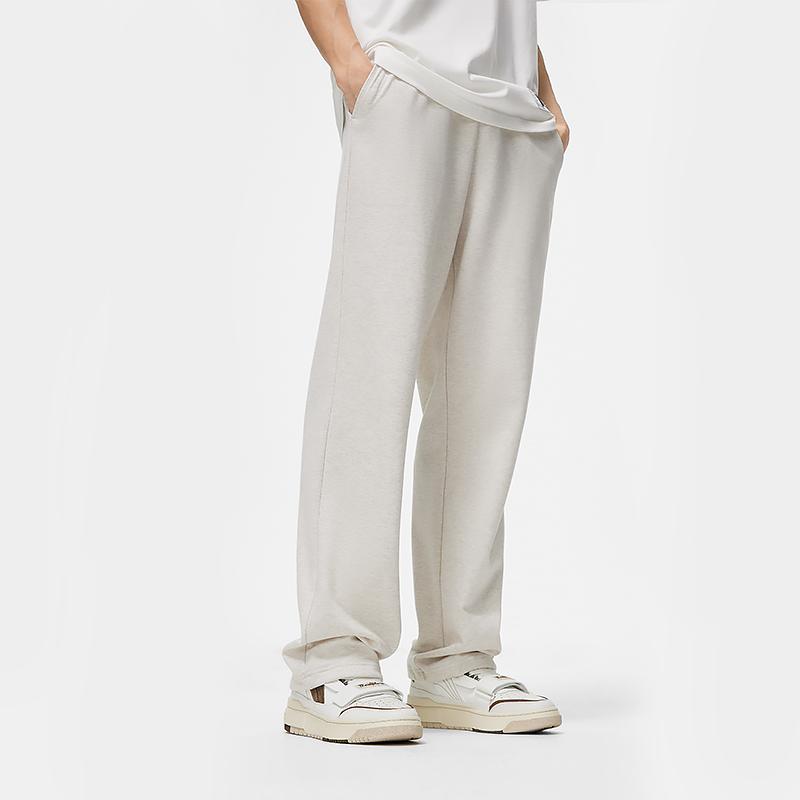 Li Ning Badfive Quick-Dry Cool Breathable Mid-Waist Drawstring Casual Knitted Sports Pants Men Pants Flower-Gray Tile-Gray AKLU815-2