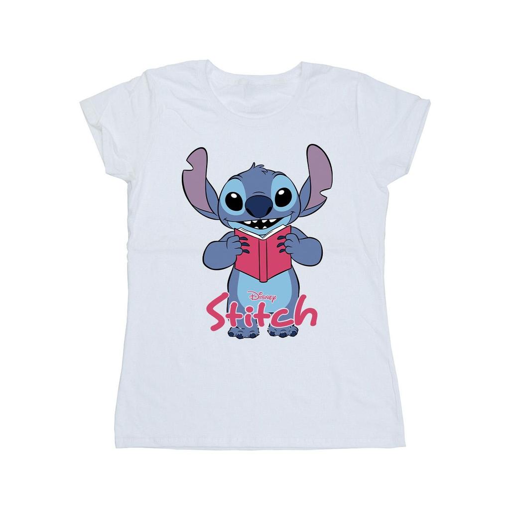 Lilo & Stitch Womens/Ladies Reading Standing Cotton T-Shirt