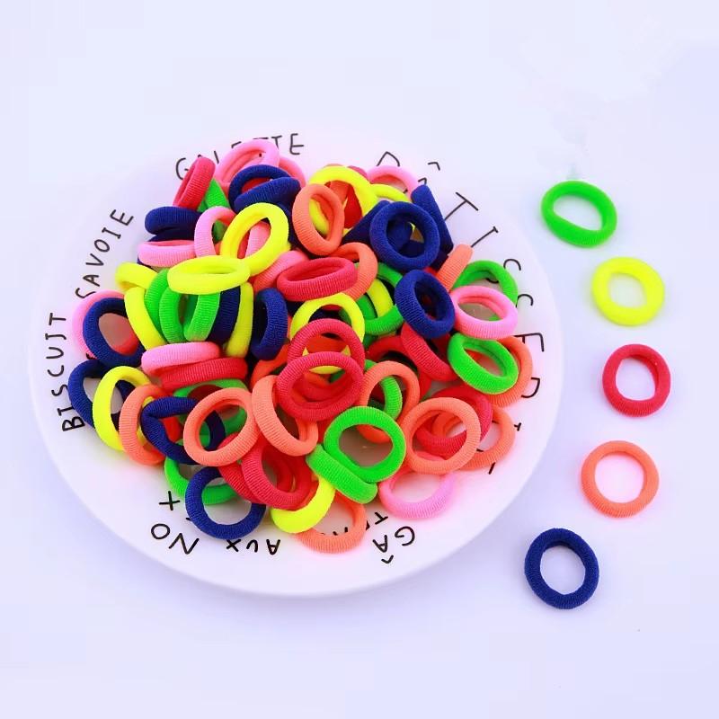 Baby Girl Children Headbands Colorful Elastic Hair Bands Nylon Scrunchie Hair Rope 100pcs Hair Accessories