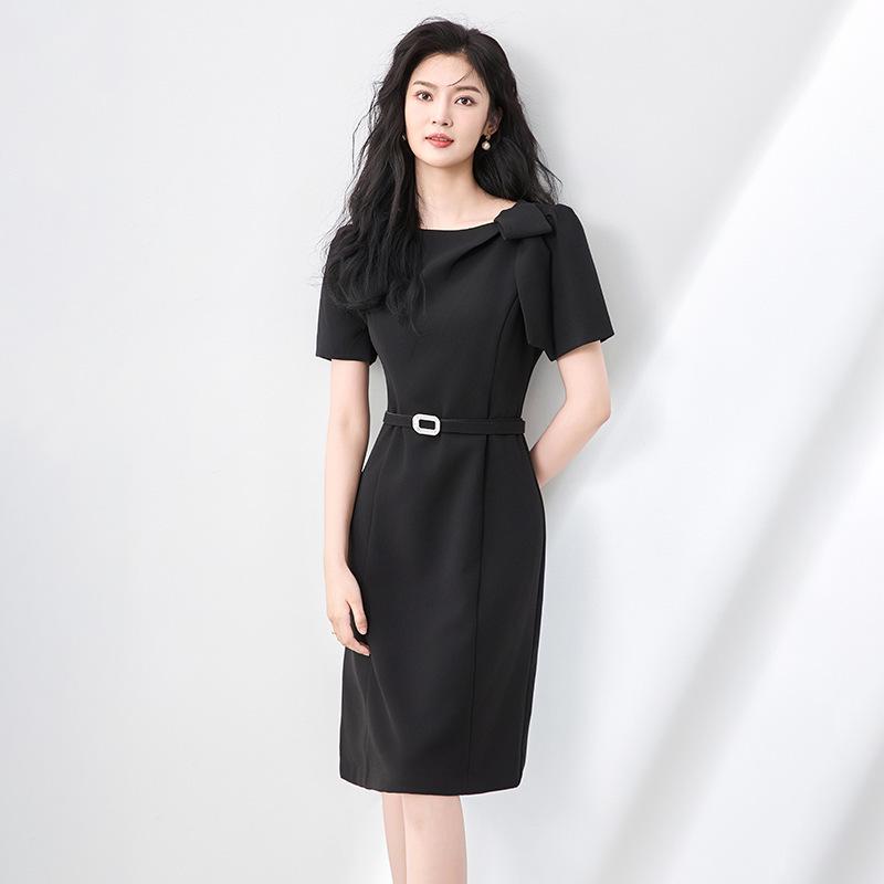 Летнее платье, украшенное бантом в стиле тихой роскоши - Элегантный облегающий талию стиль