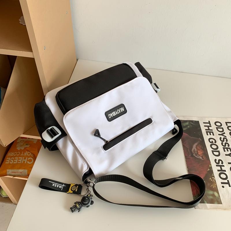 Сумка с цветными блоками, студенческая сумка через плечо, женская и мужская сумка-мессенджер