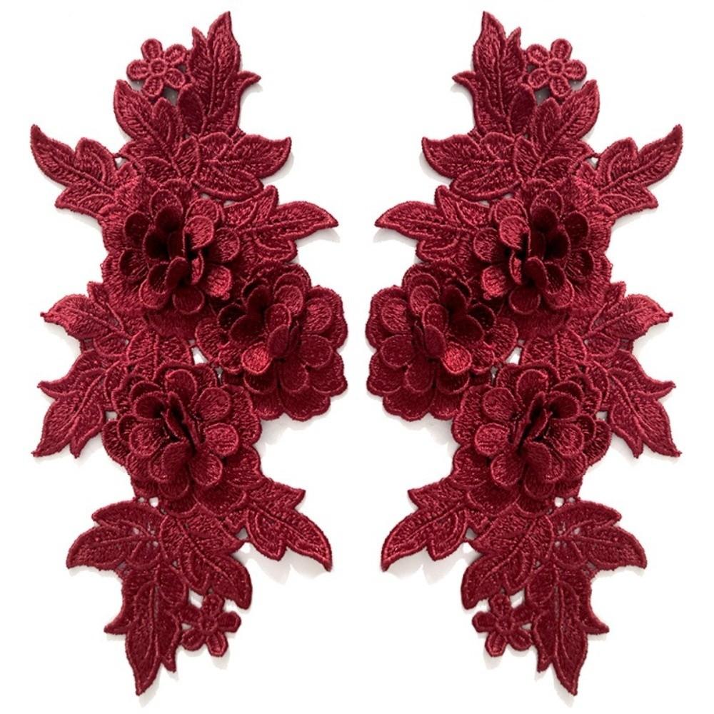 Heavy Lace Lace Applique Colorful Floral Embroidery Trim 3D Embroidered Patch Clothing Sewing