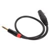 XLR Female to TRS Cable 3 Pin XLR to 1 4in TRS Stereo Plug Balanced Interconnect Cable 0.5m