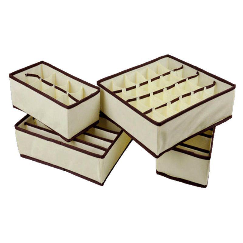 Складной набор коробок для хранения нижнего белья - Четырехкомпонентный органайзер для гардероба