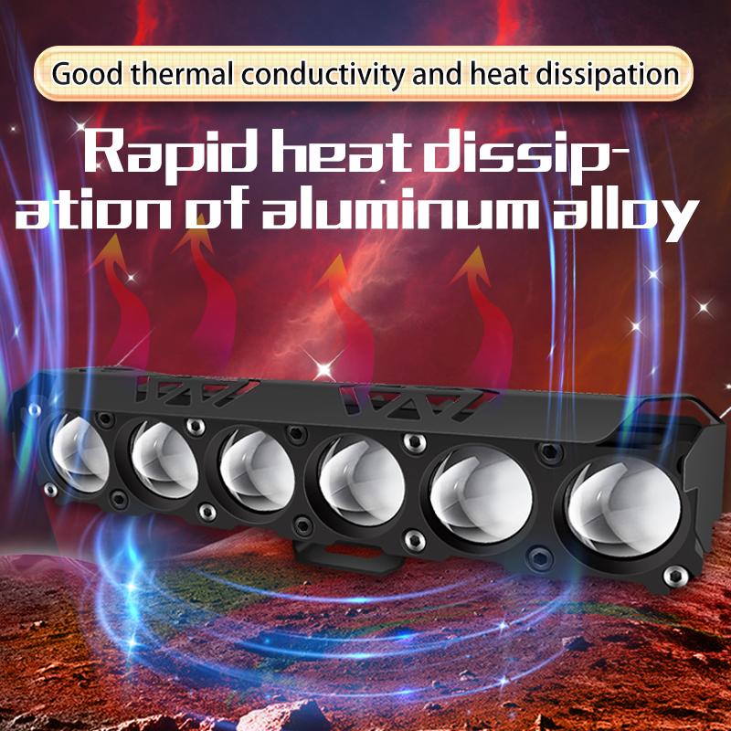 Светодиодный прожектор с 6 линзами для мотоцикла, двухцветный дальний/ближний свет, противотуманные фары для автомобилей, грузовиков, внедорожников UTV, 12 В, 24 В, мини-линза, фара дальнего света