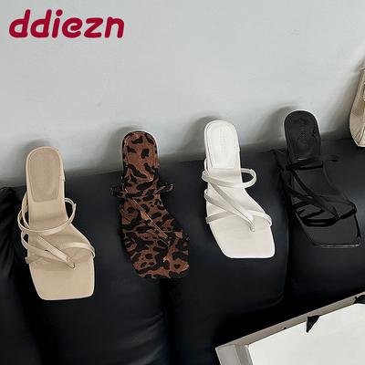 Мода Мода Квадратный Носок Женские Босоножки на Низком Каблуке Шлепанцы Обувь Неглубокие Женские Босоножки на Каблуке Тапочки Обувь Женские Шлепанцы Туфли-лодочки