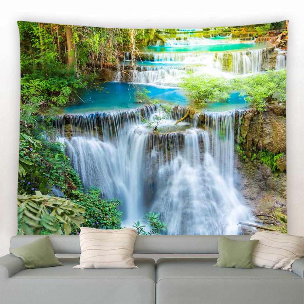 Фэнтези Грибы Цветы Растения Деревья Природный Пейзаж Настенный Гобелен Гостиная Спальня Украшения Тропический Лес Гобелен