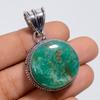 Splendid Top Grade Qualite 100% Natural Chrysoprase Round Shape Vintage Style Handmade Jewelry 925 Steling Silver Pendant 1.6" WSJ-4885