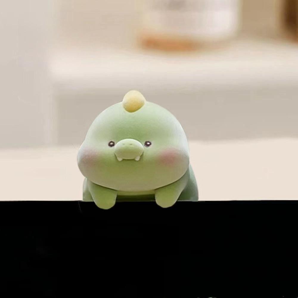 Flocking Computer Monitor Topper Panda Dog Pig Center Console Doll  Desk Decoration