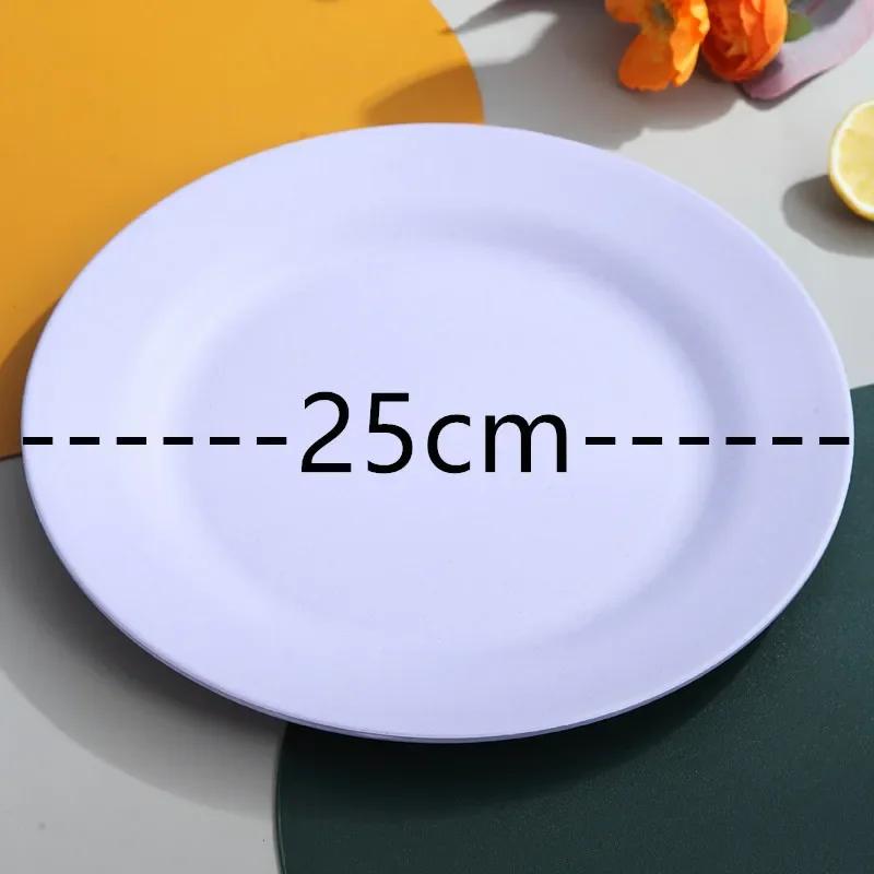 25cm Plates Dinnerware Wheat Straw Plates Unbreakable Lightweight Dinner Plates Reusable Plastic Set Set Dinner