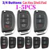 1-5Pcs Replacement Rubber Car 4Button Silicone Pad For Hyundai Tucson Santa Fe / Ix45 Sonata I40 Remote Car Repair Key Fob Shell
