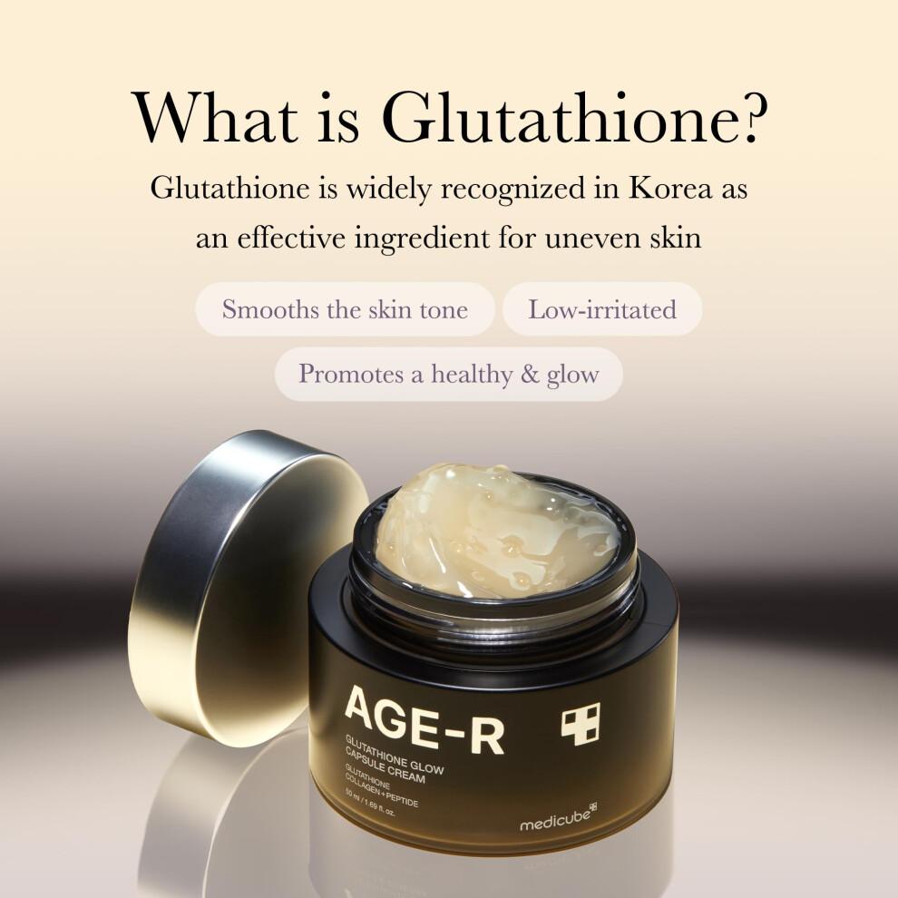 Medicube AGE-R Glutathione Glow Capsule Facial Cream - Instant Lifting Moisturizer - Collagen Peptide For Hydrating Glow - Improve Blemishes Une