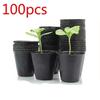 100pcs/set Household Garden Black Plastic Plant Nutrition Pots Practical Durable Soft Plant Nutrition Pots