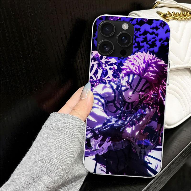 Чехол Demon Slayers Аказа для iPhone 13 12 Mini 11 Pro Max Мягкий чехол для телефона X XS XR 7 SE 8 Plus 6 6S 5 5S Силиконовый Черный Capa