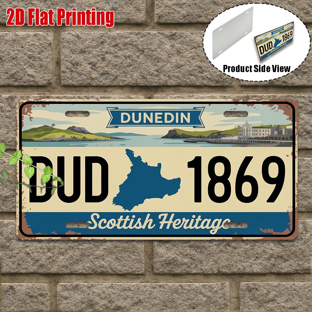 D Flat pc Vintage Aluminum Sign for Decorative Purposes Only Outdoor Plaque Wall Decor Welcome to The Dunedin Sign