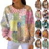 Women's Fashion Casual Gradient Vintage Print Pullover Sports Long-Sleeve Top