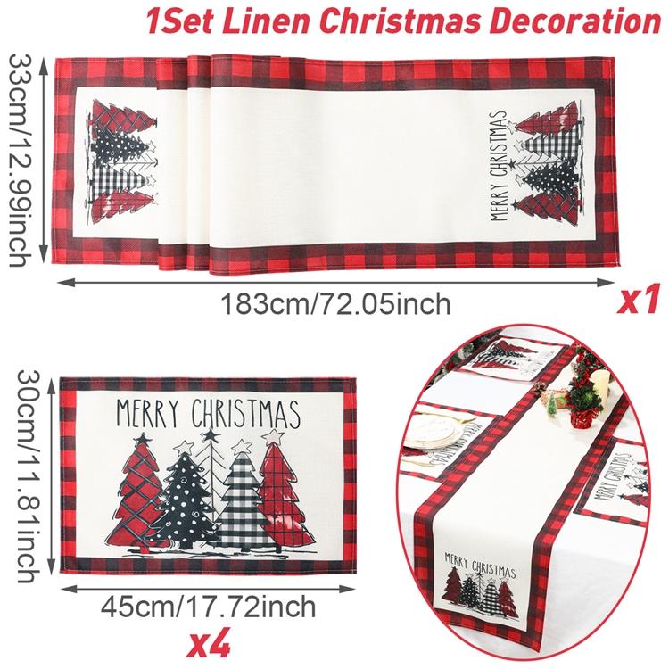 Рождественский набор скатертей и подставок под приборы Веселое рождественское украшение для дома 2024 Рождественские украшения Navidad Natal Подарок на Новый год 2025
