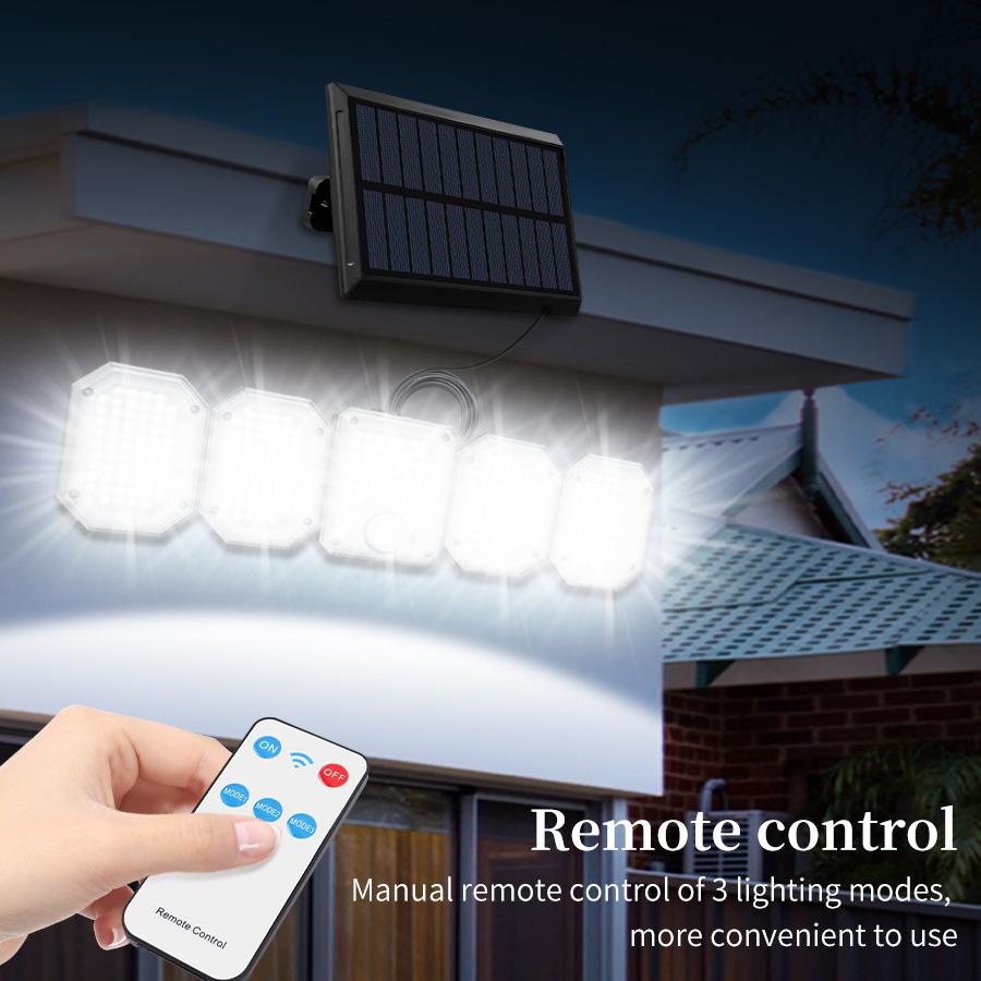 5 головных светодиодных солнечных фонарей, открытый сплит-датчик движения, управление освещением, водонепроницаемый широкоугольный настенный светильник, декор для сада, двор, уличный фонарь