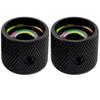 Musiclily Pro 1/4" Steel Mother-of-Pearl Dome Knobs, Horizontal Thread, Universal Fitting for Electric Guitar/Bass, Black (Set of 2)