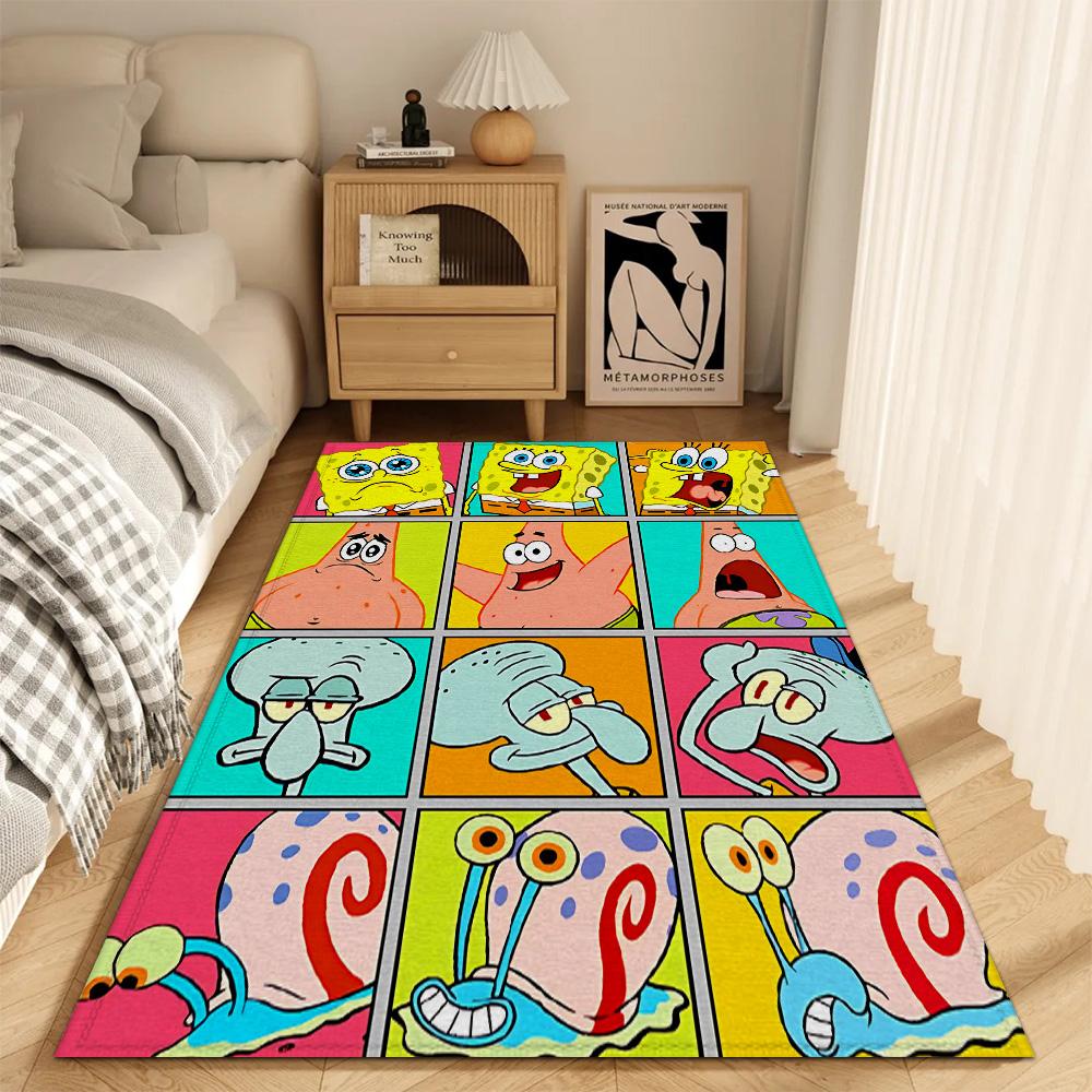 Fashion Entrance Mat Living Room Rugs Decoration S-spongebob Non Slip Carpet for Kitchen Super Absorbent Bathroom Rug Balcony
