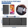 Multi Device Rechargeable Wireless Keyboard with Trackpad Foldable Bluetooth Keyboard with Touchpad for iPad Tablet