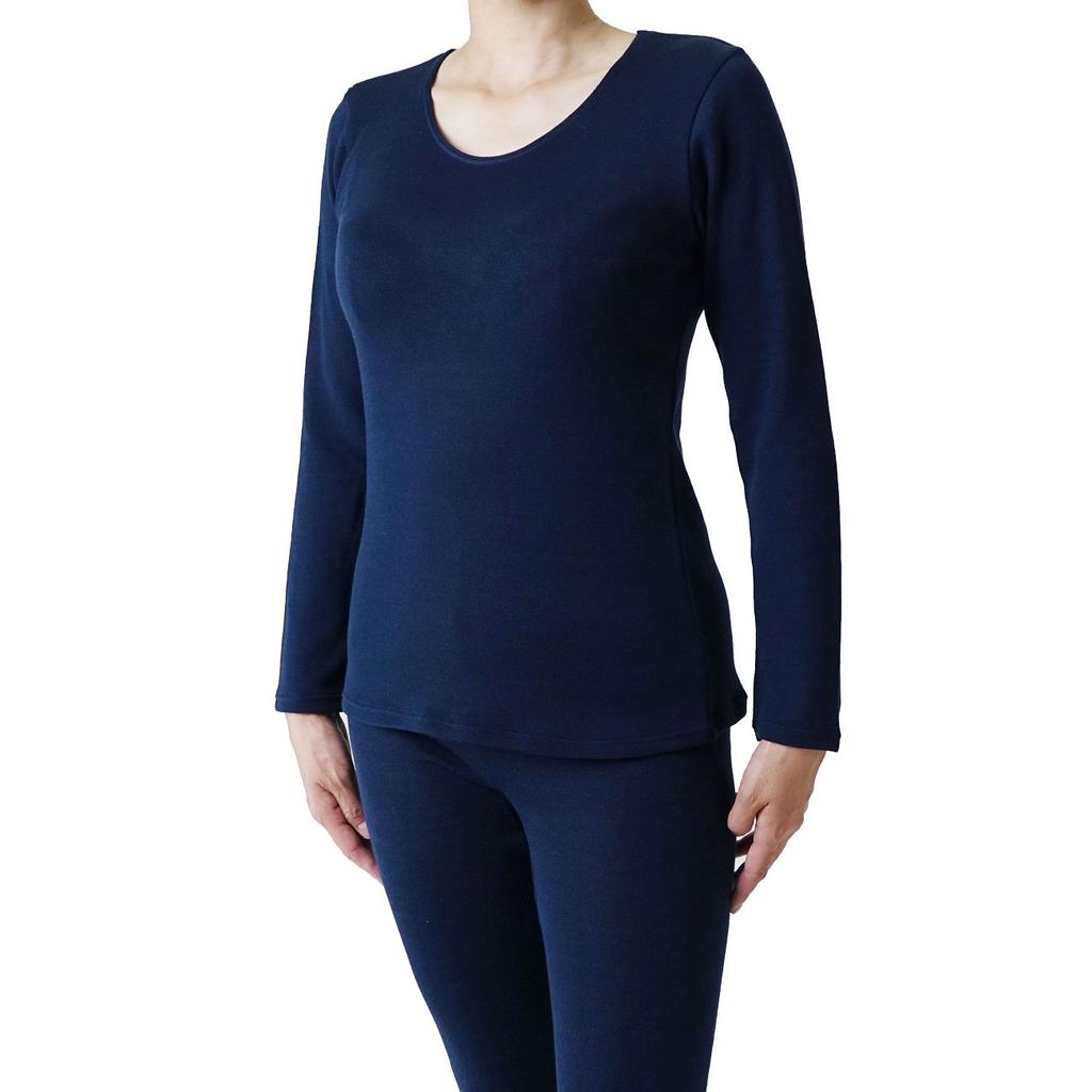 Mochimayu Chiffon Silk Cotton Long Sleeve Shirt L Natural Color Cotton Silk Egyptian Cotton Silk Spun Yarn Cold Protection Innerwear Made in Japan