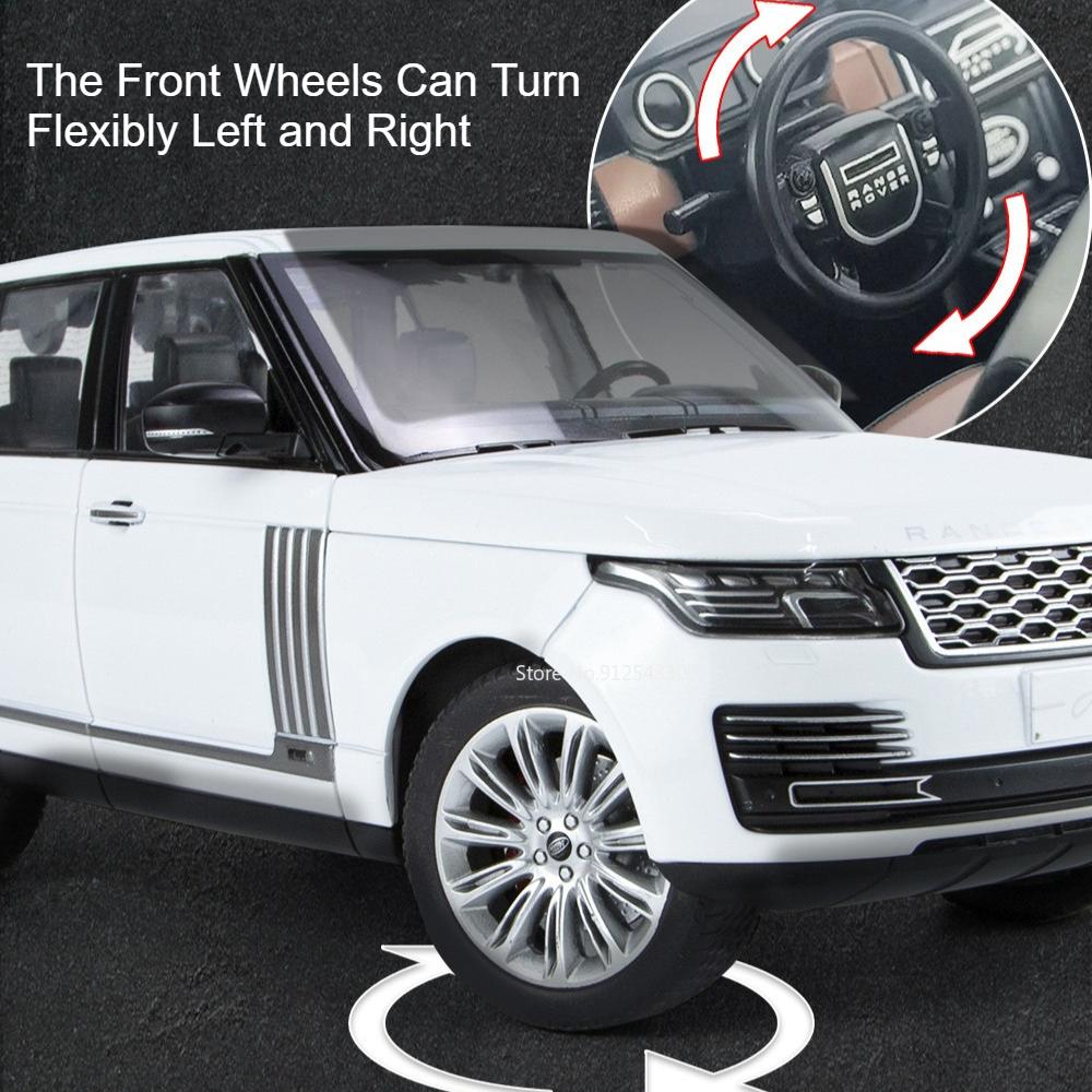 Большой 1:18 Land Rover Range Rover LC300 Модель автомобиля Игрушка Музыка Свет Амортизация Внедорожник Металлические литые модели Рождественский подарок