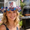 Patriotic Women s Fourth of July Sequin Top Hat with Stars and Stripes - Red White and Blue Party Accessory for Independence
