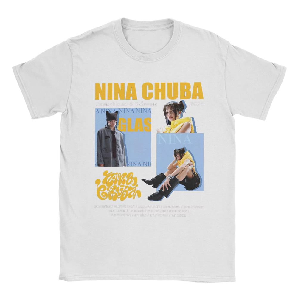 Футболка оверсайз Летняя Nina Chuba Новинка Футболки 2025 Тур Хлопковые футболки для мужчин Y2K Веселый Дешевый Принт Короткий рукав Одежда