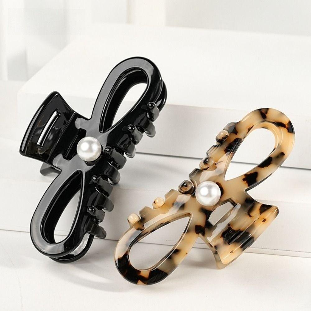 Pearl Ponytail Hair Clips French Design Lady Shark Clip Elegant Women Hair Claws Women Headdress
