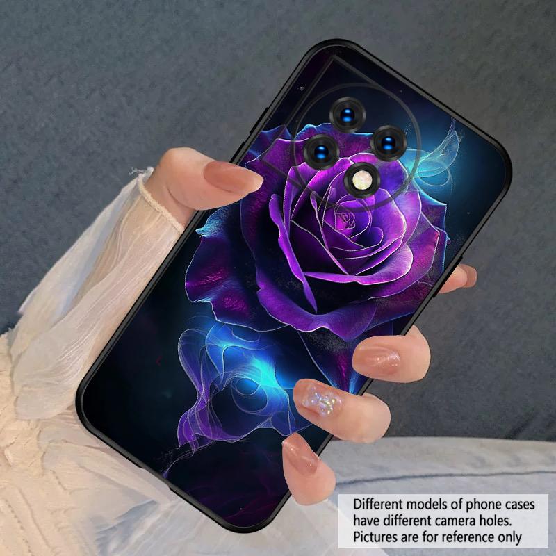 Темно-фиолетовая роза Для Oneplus 8T 9 9R 10 Pro 11 12 13 13R 5G ACE 5 Nord2 4 CE 3 4 Lite N20 SE N200 силиконовый мягкий чехол для телефона