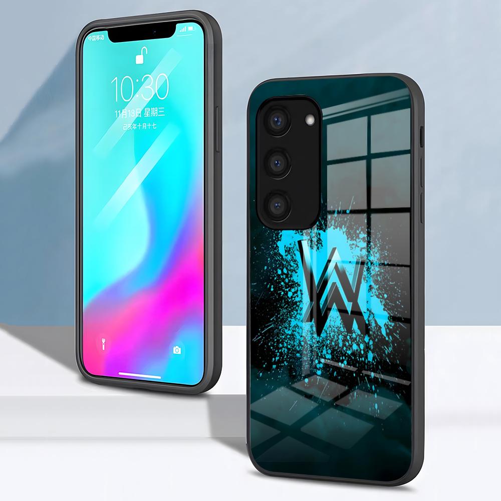 Чехол для телефона Alan Walker DJ для Samsung S26 S25 S24 FE S23 S22 S21 Plus S20 Ultra Note20Ultra Черное Стеклянное Покрытие