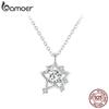 BAMOER стерлингового серебра 925 пробы блестящая звезда кулон ожерелье Pave установка CZ для женщин подарок на день рождения модные изящные ювелирные изделия подарок