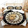 Sun and Moon Duvet Cover Set Boho Bedding Set for Kids Boys Girls Bohemian Style Queen Size Comforter Cover Psychedelic Design