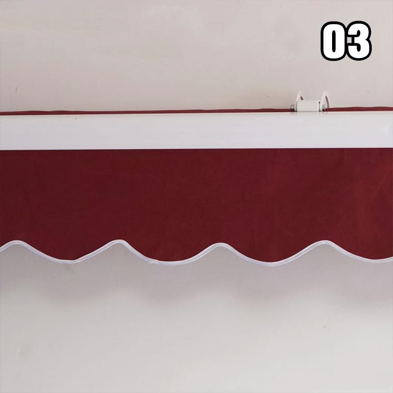1M Retractable Patio Awning Replacement Fabric Windows Wavy Valance Durable Sunshade Canopy Cloth Waterproof Gray Beige Strips