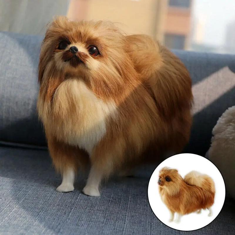 Realistic Pomeranian Simulation Toy Dog Puppy Lifelike Companion Toy Handcrafted Drop Dog Pet Toys Simulation Stuffed Shipp G7D7